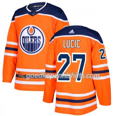 Edmonton Oilers Milan Lucic 27 Adidas 2017-2018 Oranje Authentic Shirt - Mannen